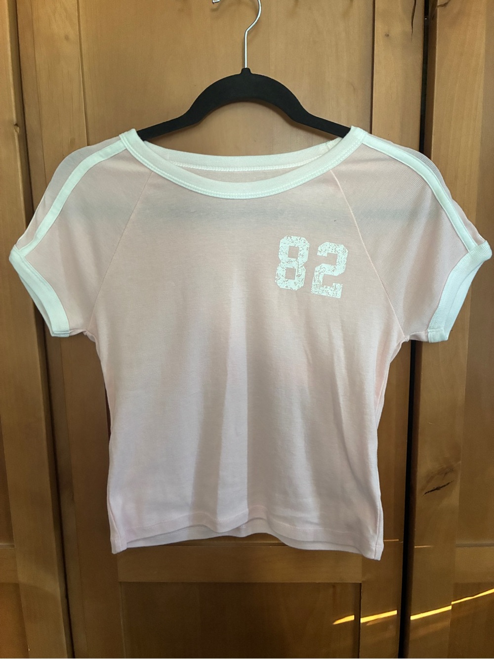 Arizona Jean Company Pink and White Crop Top#93